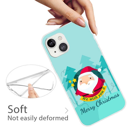 iPhone 14 Flexible Plastic Christmas Case - Santa Claus Wishes a Merry Christmas