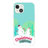 iPhone 14 Flexible Plastic Christmas Case - Two Snowmen