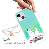 iPhone 14 Flexible Plastic Christmas Case - Two Snowmen