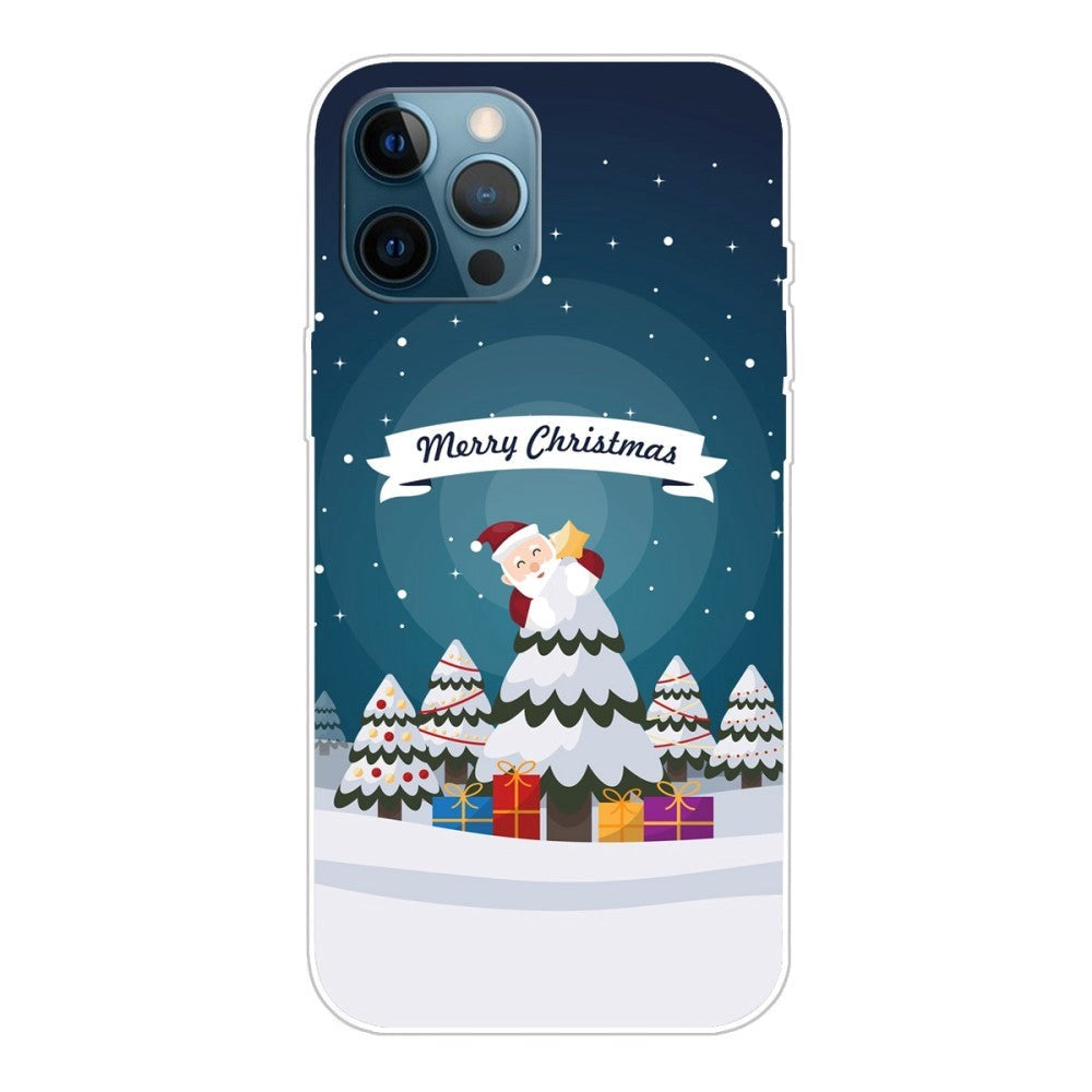 iPhone 14 Pro Flexible Plastic Christmas Case - Christmas Tree and Gifts