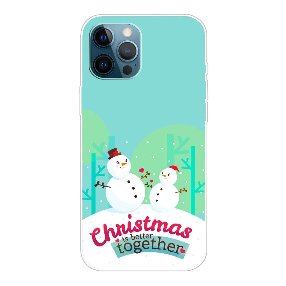 iPhone 14 Pro Flexible Plastic Christmas Case - Snowmen