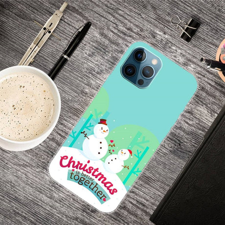 iPhone 14 Pro Flexible Plastic Christmas Case - Snowmen