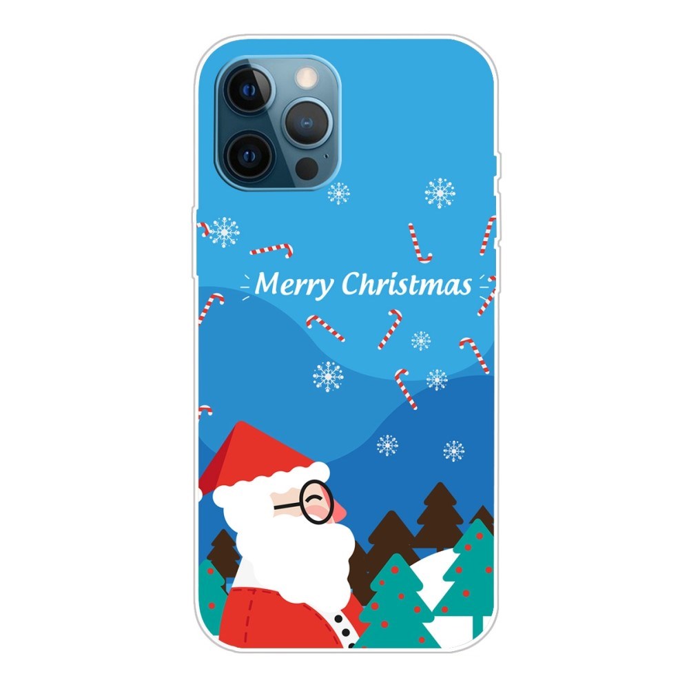 iPhone 14 Pro Flexible Plastic Christmas Case - Santa Claus w. Glasses