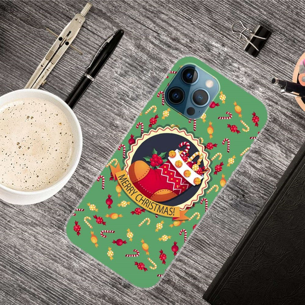 iPhone 14 Pro Flexible Plastic Christmas Case - Christmas Stocking and Sweets