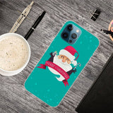 iPhone 14 Pro Flexible Plastic Christmas Case - Santa Claus with Gift and Christmas Stick