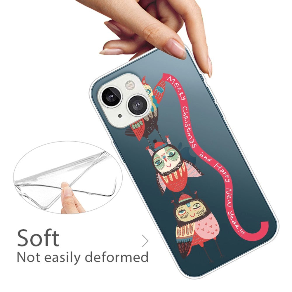 iPhone 14 Flexible TPU Christmas Case - Owls