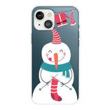 iPhone 14 Flexible TPU Christmas Case - Snowman with Christmas stocking