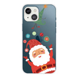 iPhone 14 Flexible TPU Christmas Case - Father Christmas and Christmas tree