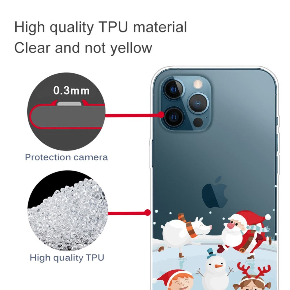 iPhone 14 Pro Flexible TPU Christmas Case - Snowball Fight