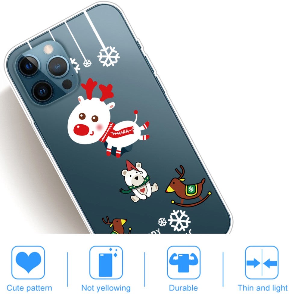 iPhone 14 Pro Flexible TPU Christmas Case - Christmas Reindeer