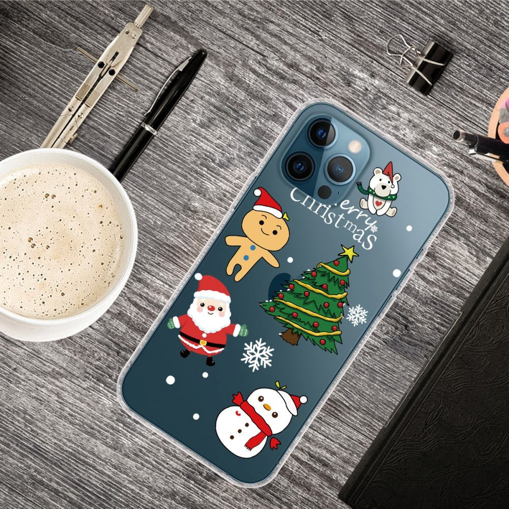 iPhone 14 Pro Flexible TPU Christmas Case - Cute Christmas Figures