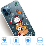 iPhone 14 Pro Flexible TPU Christmas Case - Snowman, Dog and Reindeer