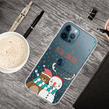 iPhone 14 Pro Flexible TPU Christmas Case - Snowman and Bear