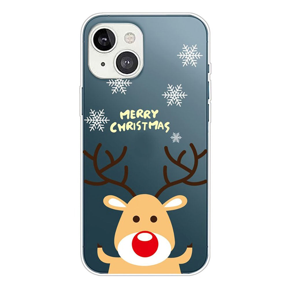 iPhone 14 Flexible Plastic Christmas Case - Cute Reindeer