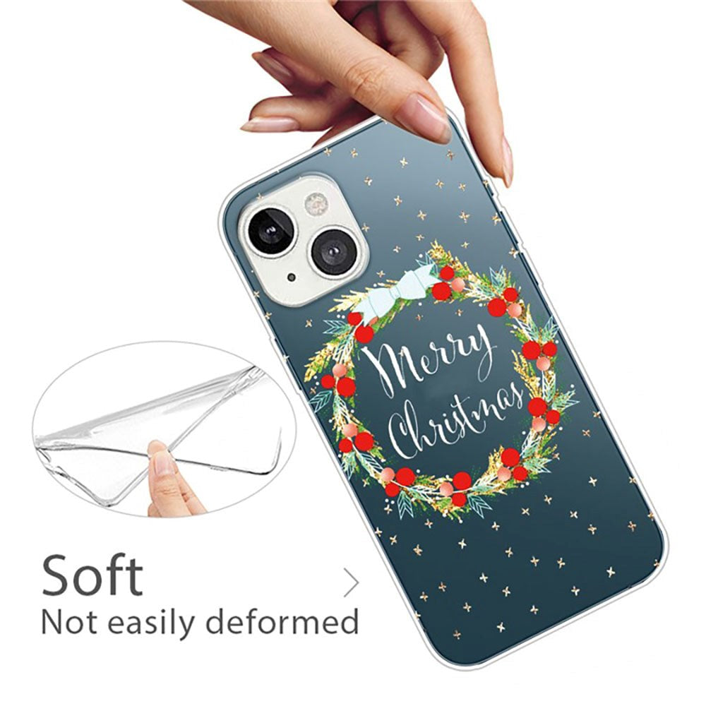 iPhone 14 Flexible Plastic Christmas Case - Christmas Wreath