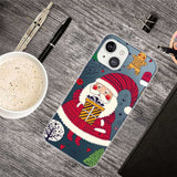 iPhone 14 Plus Flexible Plastic Christmas Case - Santa Claus With Gift