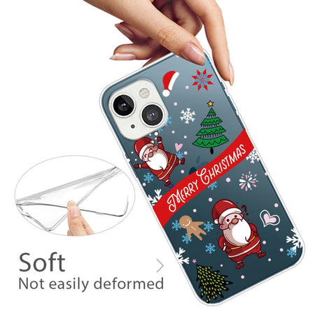 iPhone 14 Plus Flexible Plastic Christmas Case - Two Santa Clauses