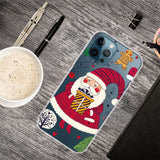 iPhone 14 Pro Flexible Plastic Christmas Case - Santa Claus with a Gift