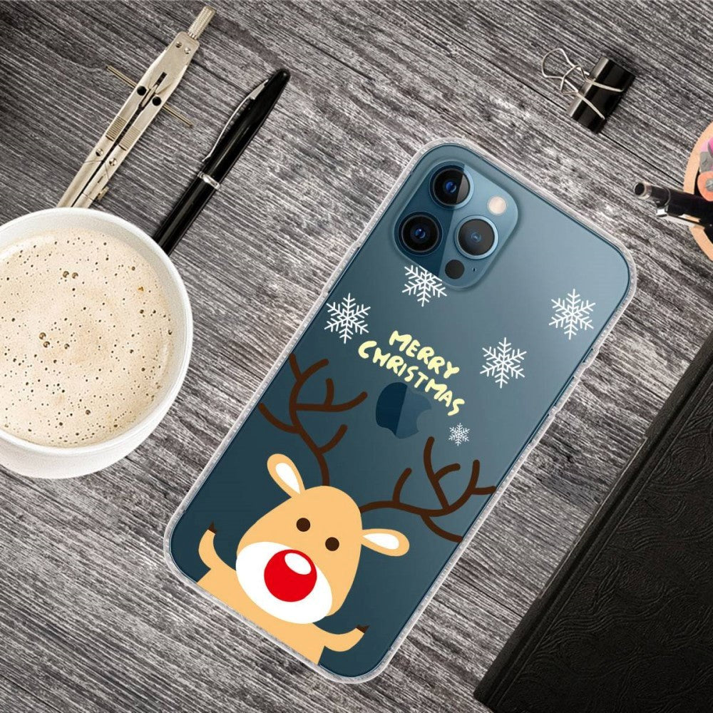 iPhone 14 Pro Flexible Plastic Christmas Case - Reindeer