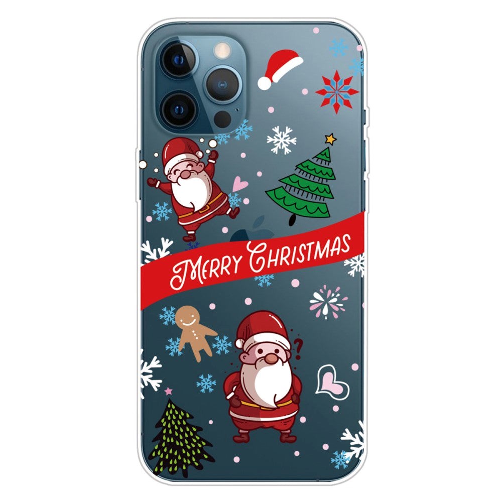 iPhone 14 Pro Flexible Plastic Christmas Case - Two Santa Clauses