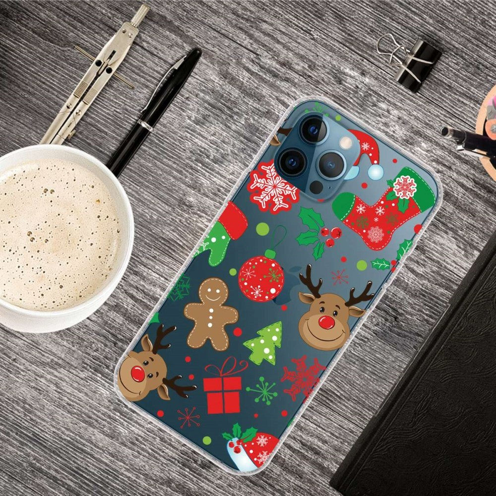 iPhone 14 Pro Flexible Plastic Christmas Case - Christmas Stickers