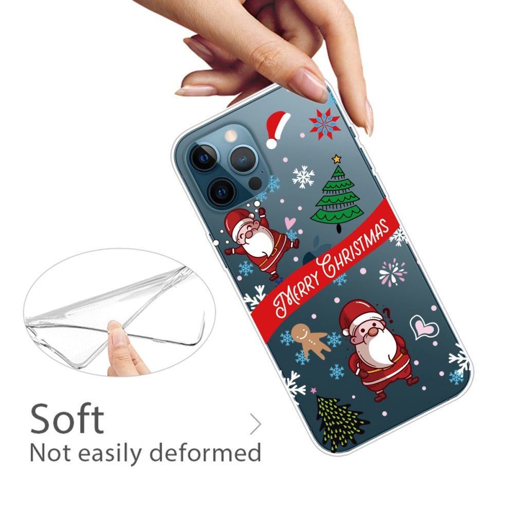 iPhone 14 Pro Max Flexible Plastic Christmas Case - Two Santa Clauses