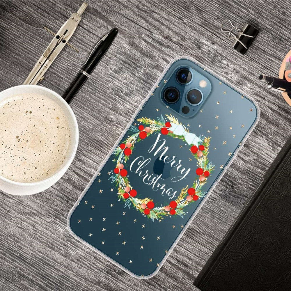 iPhone 14 Pro Max Flexible Plastic Christmas Case - Christmas Wreath