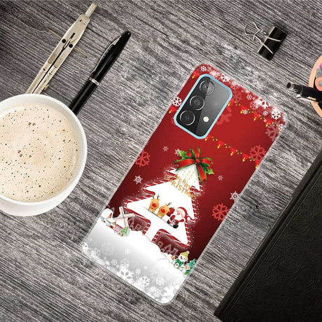 Samsung Galaxy A53 (5G) Flexible Plastic Christmas Case - Merry Christmas - Christmas Tree & Snowflakes