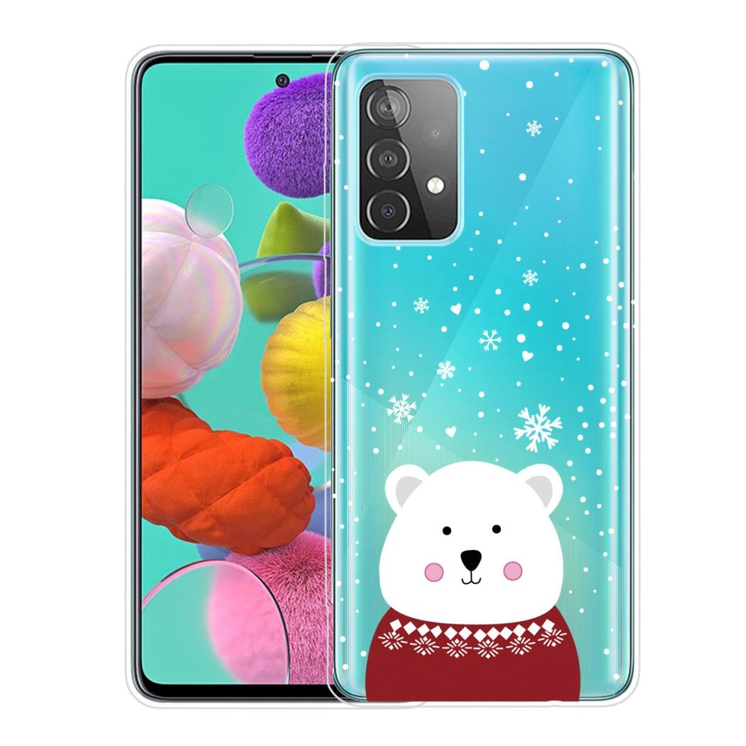 Samsung Galaxy A53 (5G) Flexible Plastic Christmas Case - Merry Christmas - Polar Bear w. Sweater