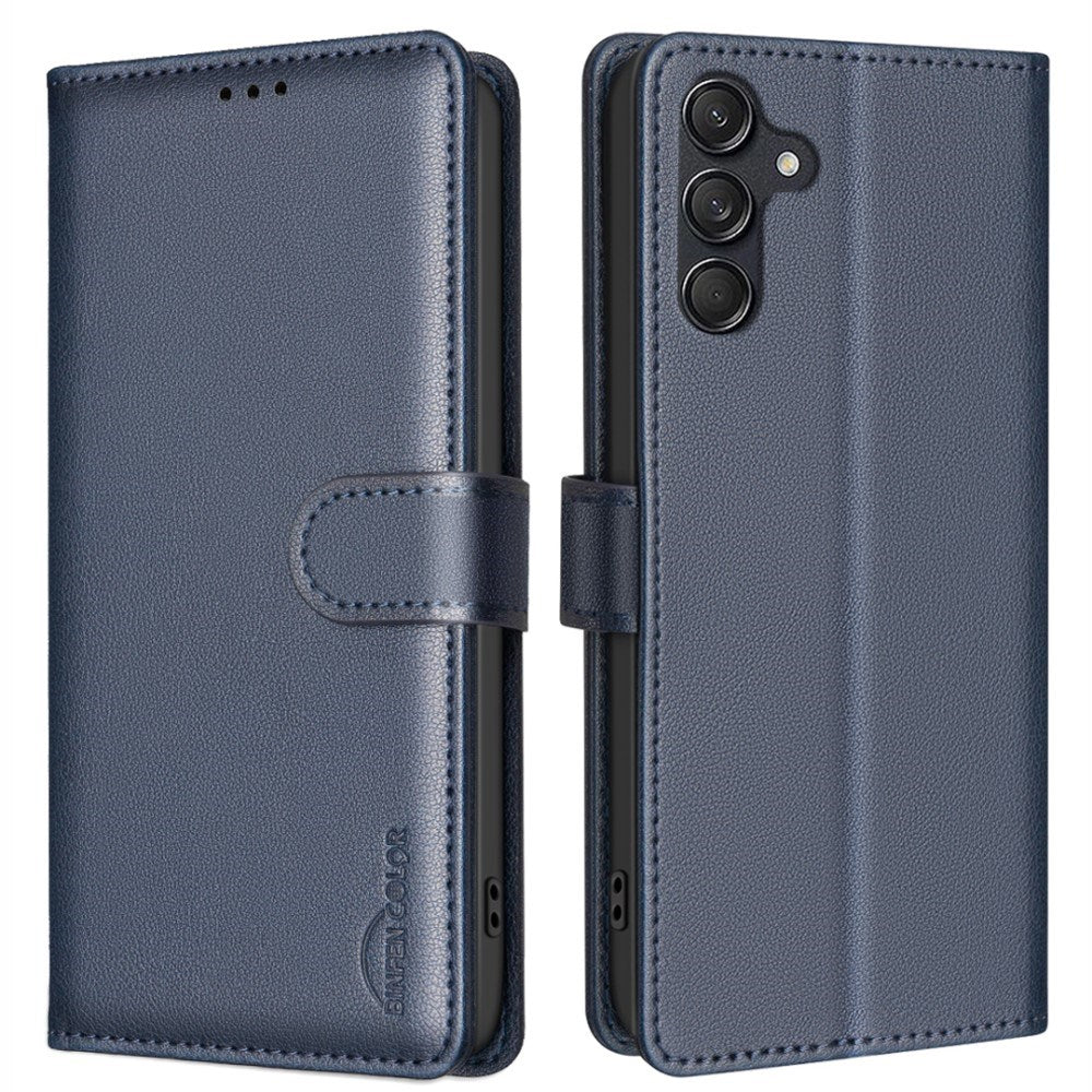 Samsung Galaxy A56 (5G) BINFEN Faux Leather Flip Case with RFID Blocking - Blue