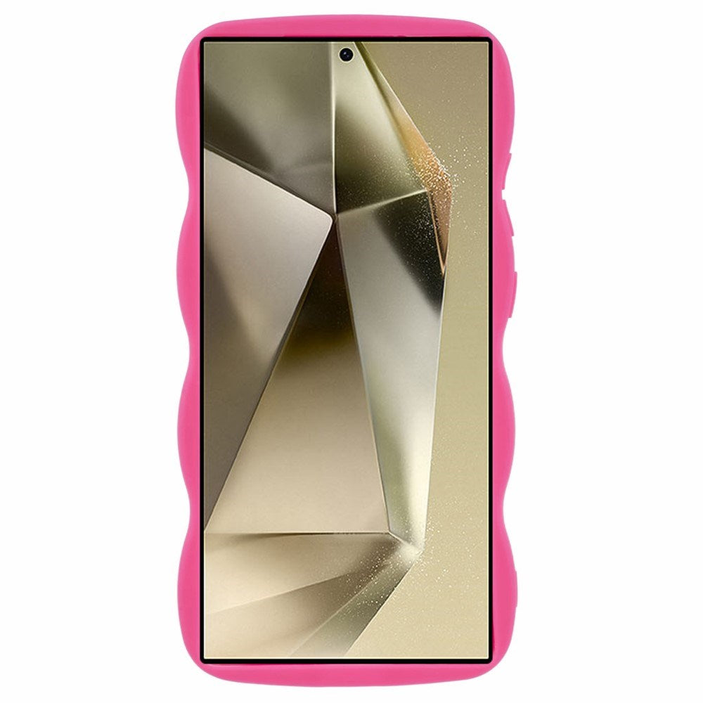 EIDERWOOD Samsung Galaxy S25 Ultra Flexible Plastic Cover with Wavy Design - Pink