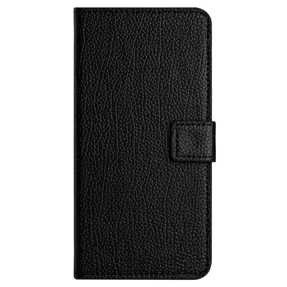 Motorola Moto E22 / E22i Litchi Leather Wallet Case - Black