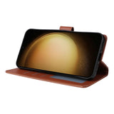 EIDERWOOD Samsung Galaxy S25+ (Plus) / S24+ (Plus) Faux Leather Case with Wallet and Strap - Brown