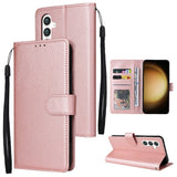 EIDERWOOD Samsung Galaxy S25+ (Plus) / S24+ (Plus) Faux Leather Case with Wallet and Strap - Rose Gold