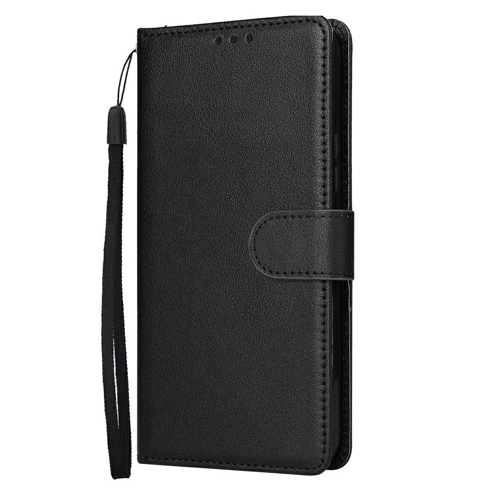 EIDERWOOD Samsung Galaxy S25+ (Plus) / S24+ (Plus) Faux Leather Case with Wallet and Strap - Black