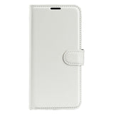 EIDERWOOD OnePlus 13 Shockproof Leather Wallet Cover with Litchi Texture - White