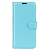 EIDERWOOD OnePlus 13 Shockproof Leather Wallet Cover with Litchi Texture - Blue