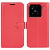 EIDERWOOD Xiaomi 15 Faux Leather Flip Case with Cardholder & Stand Function - Red