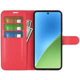 EIDERWOOD Xiaomi 15 Faux Leather Flip Case with Cardholder & Stand Function - Red