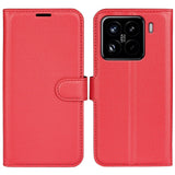 EIDERWOOD Xiaomi 15 Pro Faux Leather Flip Case with Cardholder & Stand Function - Red