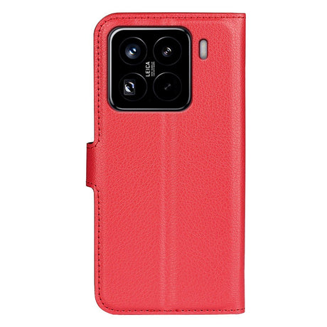 EIDERWOOD Xiaomi 15 Pro Faux Leather Flip Case with Cardholder & Stand Function - Red