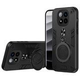 EIDERWOOD Xiaomi Redmi Note 14 Pro+ Hybrid Tough Case with Rotating Kickstand - Black