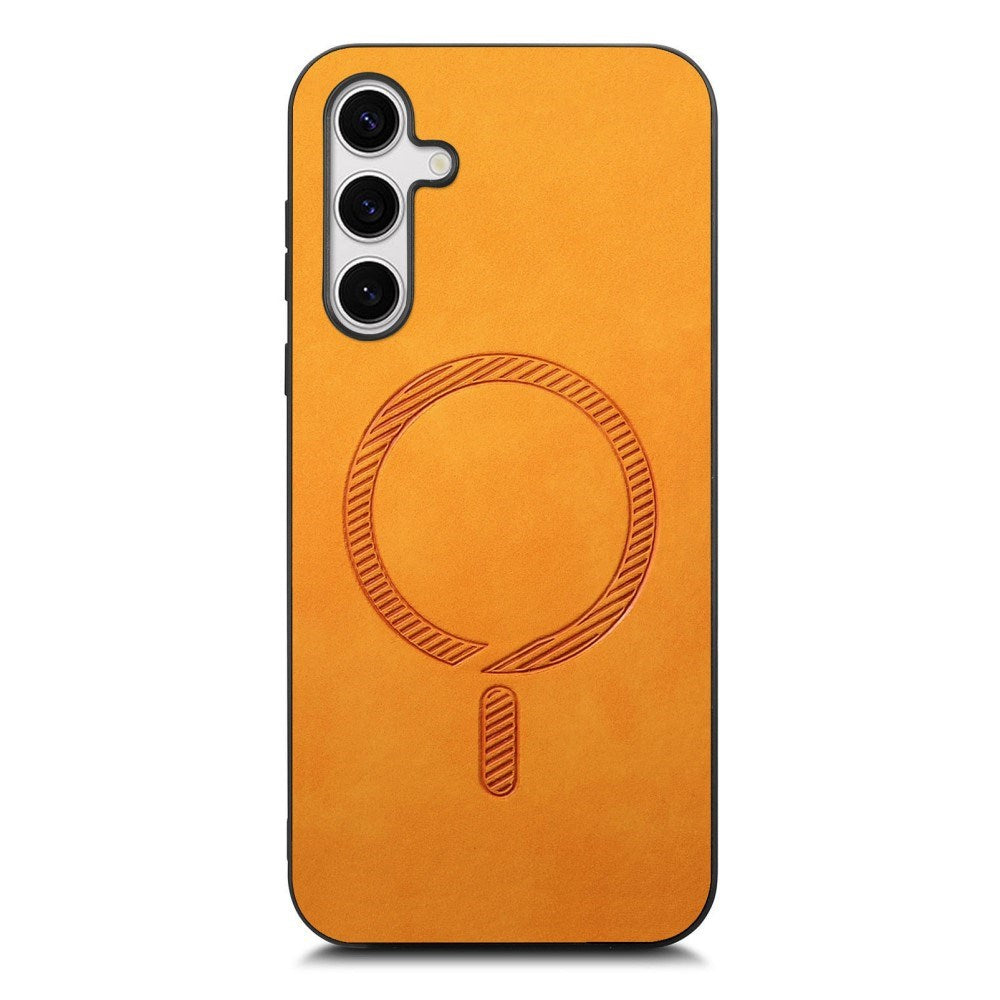 EIDERWOOD Samsung Galaxy S25 Vegan Leather Case - MagSafe Compatible - Orange