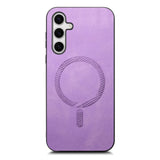 EIDERWOOD Samsung Galaxy S25 Vegan Leather Case - MagSafe Compatible - Purple