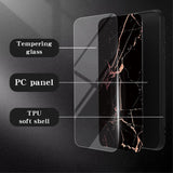 EIDERWOOD Samsung Galaxy S25 Ultra Hybrid Marble Case with Glass Back - Black