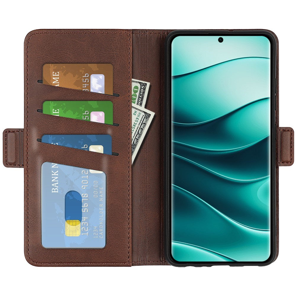 EIDERWOOD Xiaomi Redmi Note 14 Pro+ Faux Leather Flip Case with Cardholder & Stand Function - Brown