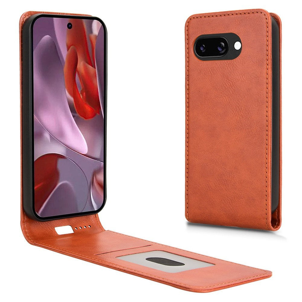 EIDERWOOD Google Pixel 9a Faux Leather Flip Case with Card Pocket - Orange