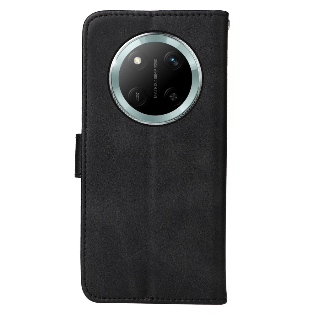 EIDERWOOD Honor Magic7 Lite Faux Leather Flip Case with Strap - Black