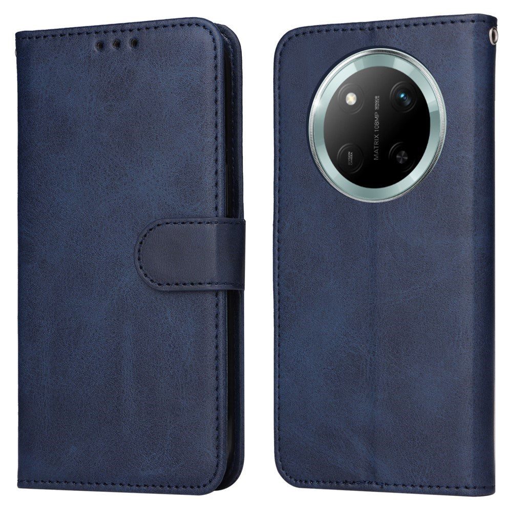 EIDERWOOD Honor Magic7 Lite Faux Leather Flip Case with Strap - Blue