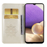 EIDERWOOD Samsung Galaxy S25 Faux Leather Flip Case with Owl Design - Gold